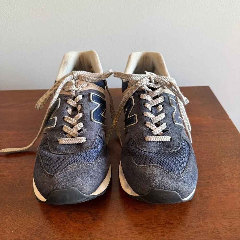 New Balance 574 Navy and Gray Sneakers Size 9.5